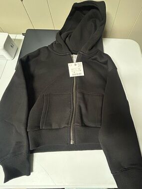 Black Zip-Up Hooded Sweatshirt